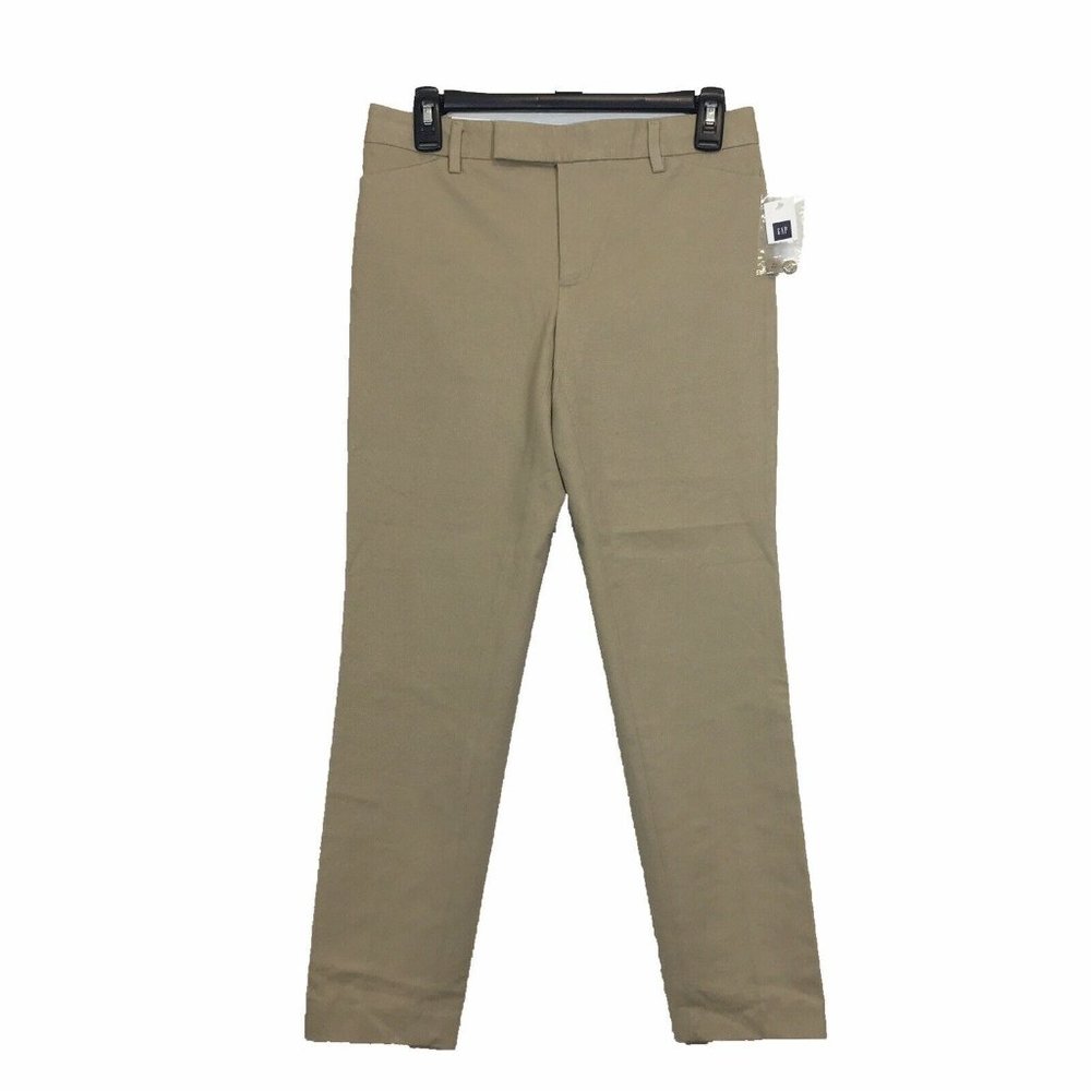 NEW Gap Skinny Pants 4 Khaki Beige Stretch Pockets Washable Work Casual Trouser